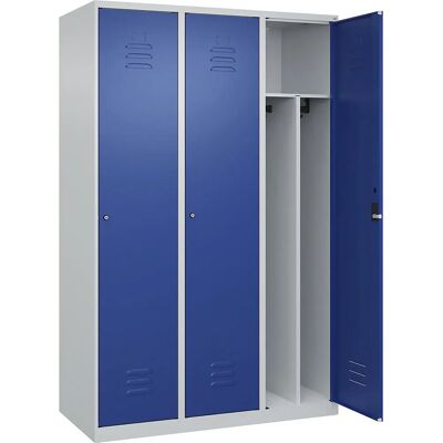 C+P Schließfach Classic PLUS - Stahl, 3 Fächer, Hellgrau / Genciana Blau C+P Schließfach Classic PLUS - Stahl, 3 Fächer, Hellgrau / Genciana Blau