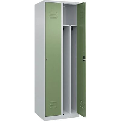 C+P Stahlschrank Classic PLUS - 2 Fächer, Hellgrau / Reseda, 600mm C+P Stahlschrank Classic PLUS - 2 Fächer, Hellgrau / Reseda, 600mm