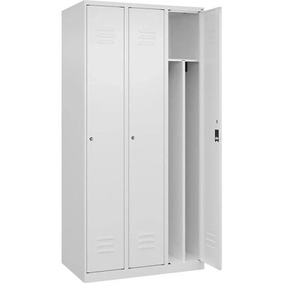 C+P Stahlschrank Classic PLUS, 3 Fächer, Weiß Verkehr, 900mm Breit - Schrank C+P Stahlschrank Classic PLUS, 3 Fächer, Weiß Verkehr, 900mm Breit - Schrank