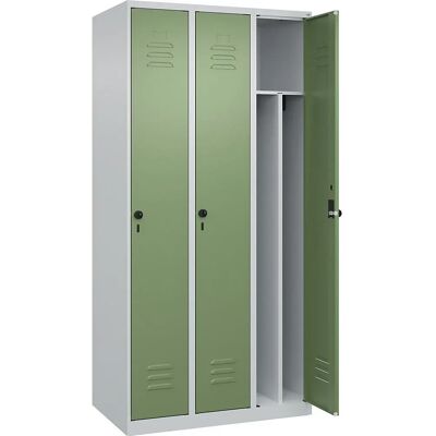 C+P Classic PLUS Stahlschrank - 3 Fächer, Hellgrau / Resedagrün C+P Classic PLUS Stahlschrank - 3 Fächer, Hellgrau / Resedagrün