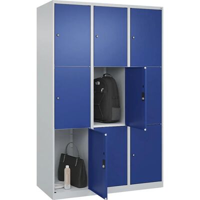 C+P Stahlschrank mit 3 Modulen - Hellgrau / Genciana Blau - 9 Fächer C+P Stahlschrank mit 3 Modulen - Hellgrau / Genciana Blau - 9 Fächer