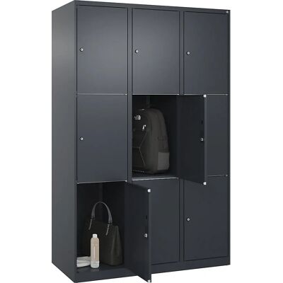 C+P Stahlschrank - 3 Fächer, mit Schloss, Grau C+P Stahlschrank - 3 Fächer, mit Schloss, Grau