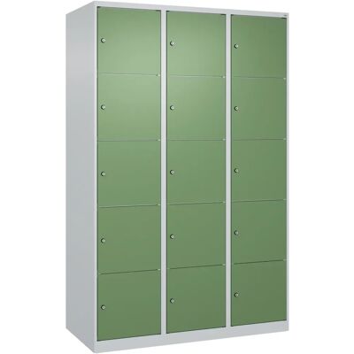 C+P Stahlschrank mit Schloss - Classic PLUS, 3 Module, Hellgrau / Reseda Grün C+P Stahlschrank mit Schloss - Classic PLUS, 3 Module, Hellgrau / Reseda Grün