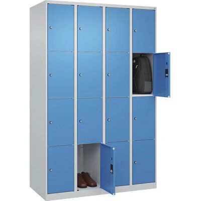 C+P Schließfachschrank - 16 Fächer, Stahl, Blau-Grau C+P Schließfachschrank - 16 Fächer, Stahl, Blau-Grau