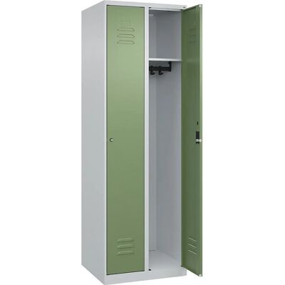 C+P Schrank Classic PLUS - Resedagrün / Hellgrau - 2 Fächer C+P Schrank Classic PLUS - Resedagrün / Hellgrau - 2 Fächer