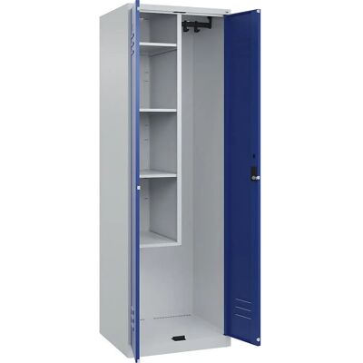 C+P Aufbewahrungsschrank - 600mm, Hellgrau/Enzianblau, Trennwand, Montiert C+P Aufbewahrungsschrank - 600mm, Hellgrau/Enzianblau, Trennwand, Montiert