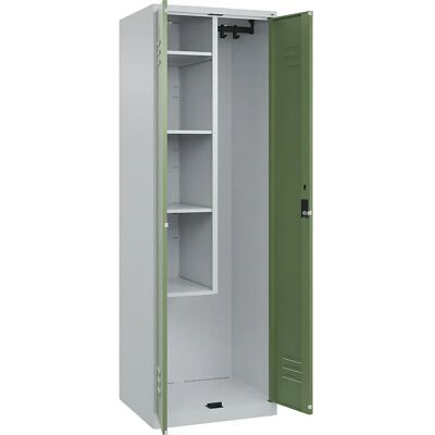 C+P Schrank für Reinigungsmittel - Classic PLUS - 600mm - Stahl, Grau/Grün C+P Schrank für Reinigungsmittel - Classic PLUS - 600mm - Stahl, Grau/Grün