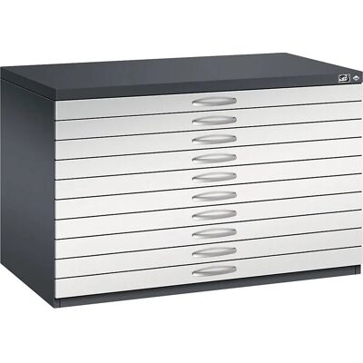 C+P Planschrank schwarzgrau, lichtgrau - 10 Schubladen - Aufbewahrungsschrank C+P Planschrank schwarzgrau, lichtgrau - 10 Schubladen - Aufbewahrungsschrank