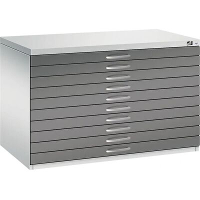 C+P Planschrank - 10 Schubladen - DIN A1 - Grau / Vulkan-Grau C+P Planschrank - 10 Schubladen - DIN A1 - Grau / Vulkan-Grau