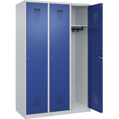 C+P Evolo PLUS Schrank - 3 Module, Hellgrau / Blau, 1200mm C+P Evolo PLUS Schrank - 3 Module, Hellgrau / Blau, 1200mm