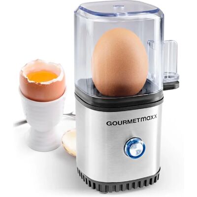 GOURMETmaxx Eierkoker - Compacte eierkoker voor 1 ei - Roestvrij staal/zwart GOURMETmaxx Eierkoker - Compacte eierkoker voor 1 ei - Roestvrij staal/zwart