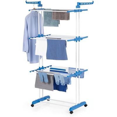 EASYmaxx 12719 Wäscheständer - Bodenstehender Wäscheständer, Blau & Weiß EASYmaxx 12719 Wäscheständer - Bodenstehender Wäscheständer, Blau & Weiß