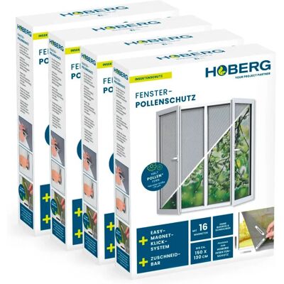 Hoberg - Zestaw 4 szt. - magnetyczny montaż - Pollenschutzgitter - Insect screen Hoberg - Zestaw 4 szt. - magnetyczny montaż - Pollenschutzgitter - Insect screen