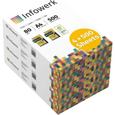 INFOWERK - 4 x 500 hojas - A4 - Printer paper INFOWERK - 4 x 500 hojas - A4 - Printer paper