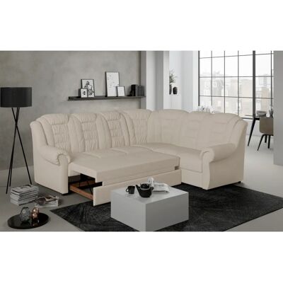 HOME AFFAIRE Boston L-Form Sofa - Beige, Chenille, Hoch Rücken, Mit Stauraum HOME AFFAIRE Boston L-Form Sofa - Beige, Chenille, Hoch Rücken, Mit Stauraum
