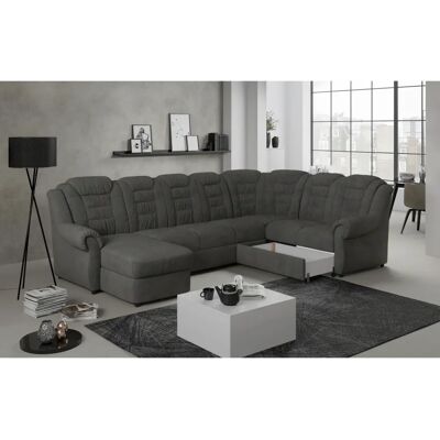Home Affaire Boston U-Form graue Chenille Couch - Ecksofa - Sofa Home Affaire Boston U-Form graue Chenille Couch - Ecksofa - Sofa