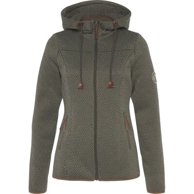 LASCANA ACTIVE Grüne Gemusterte Fleecejacke für Damen - Fleece LASCANA ACTIVE Grüne Gemusterte Fleecejacke für Damen - Fleece
