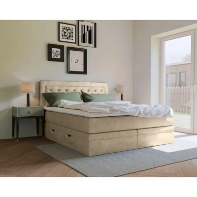 Leonique Julien Samtvelours Boxspringbett - H2/H3 - 180x200 cm Leonique Julien Samtvelours Boxspringbett - H2/H3 - 180x200 cm