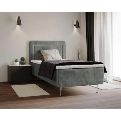 INOSIGN Hacer - Graues Boxspringbett mit Samtoptik - 90x200cm INOSIGN Hacer - Graues Boxspringbett mit Samtoptik - 90x200cm