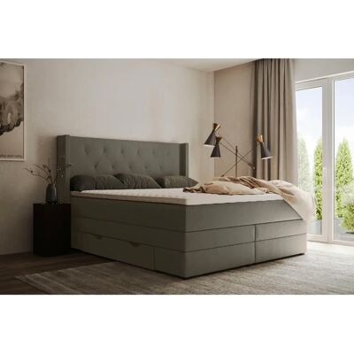Places of Style Elegance Grau Komplettbett mit Stauraum - Boxspringbett Places of Style Elegance Grau Komplettbett mit Stauraum - Boxspringbett