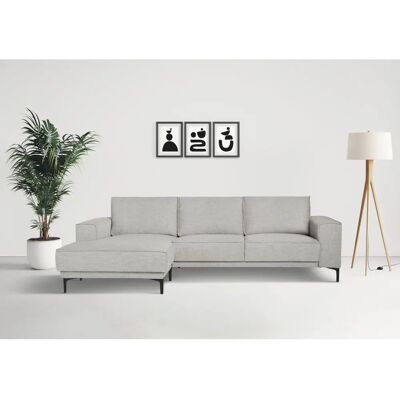 Places of Style Oland Ecksofa - 280cm Flachgewebe, Recamiere links, Braun Places of Style Oland Ecksofa - 280cm Flachgewebe, Recamiere links, Braun