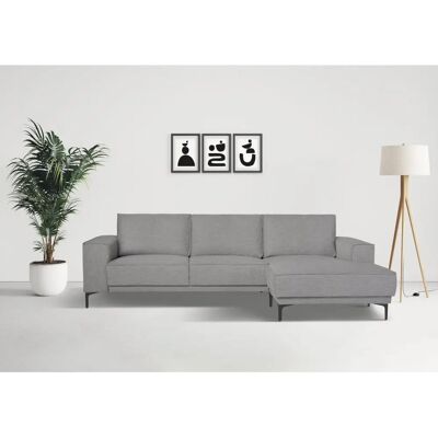 Places of Style Oland Ecksofa - Grau, Recamiere rechts, Polyester - Sofa Places of Style Oland Ecksofa - Grau, Recamiere rechts, Polyester - Sofa