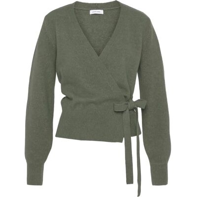 LASCANA Wickelstrickjacke Gr. 36/38, grün, Damen, Strick, unifarben, meliert LASCANA Wickelstrickjacke Gr. 36/38, grün, Damen, Strick, unifarben, meliert