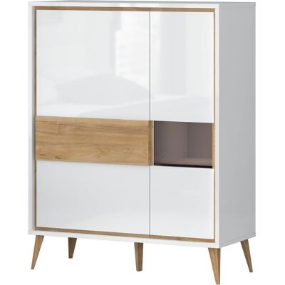 Home Affaire Vida Hochkommode Weiß Retro Home Affaire Vida Hochkommode Weiß Retro