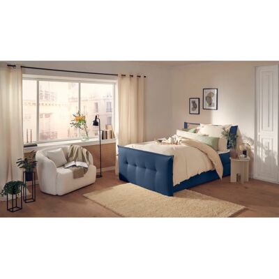 Andas Kederleicht Blau Komplettboxspringbett - Boxspringbett Andas Kederleicht Blau Komplettboxspringbett - Boxspringbett