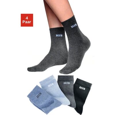H.I.S Damen Baumwollsocken - Unisex 4er Pack H.I.S Damen Baumwollsocken - Unisex 4er Pack