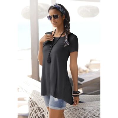 LASCANA Modell 52/54 Schwarzes Kurzes T-Shirt LASCANA Modell 52/54 Schwarzes Kurzes T-Shirt