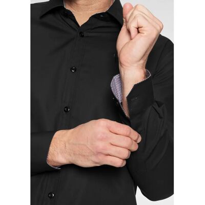 BRUNO BANANI Herren Langarm Businesshemd Schwarz BRUNO BANANI Herren Langarm Businesshemd Schwarz
