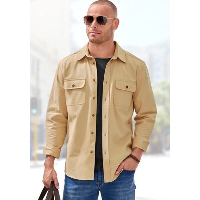 JOHN DEVIN Modell M Lässiges braunes Twill Hemd JOHN DEVIN Modell M Lässiges braunes Twill Hemd