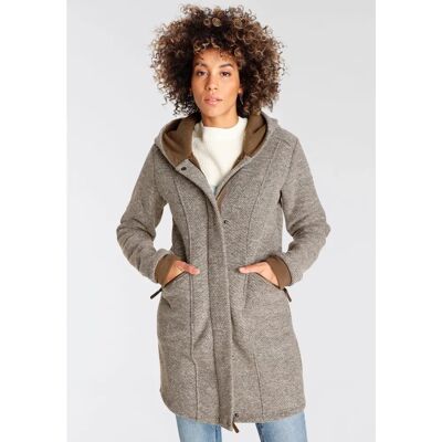 POLARINO Gr. 44 Beiger Fleece Mantel POLARINO Gr. 44 Beiger Fleece Mantel