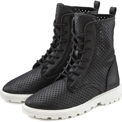 LASCANA Schwarze Vegane Leder Schnürstiefeletten - Schuhe LASCANA Schwarze Vegane Leder Schnürstiefeletten - Schuhe