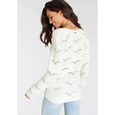 LAURA SCOTT Modell 48 Weiß V-Ausschnitt Pullover - Pullover LAURA SCOTT Modell 48 Weiß V-Ausschnitt Pullover - Pullover