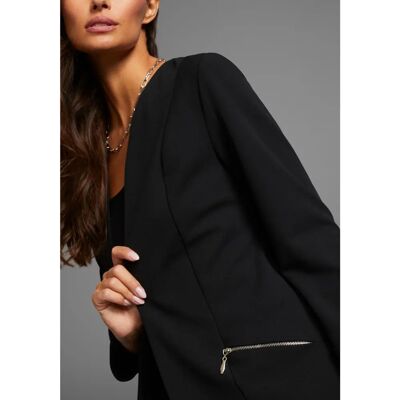 LAURA SCOTT Gr. 36 Schwarzer nachhaltiger Material Blazer - Longblazer LAURA SCOTT Gr. 36 Schwarzer nachhaltiger Material Blazer - Longblazer