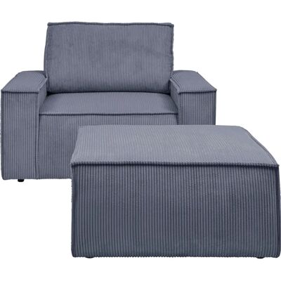 HOME AFFAIRE SHERWOOD Sessel - Cord, Grau - Modernes Design HOME AFFAIRE SHERWOOD Sessel - Cord, Grau - Modernes Design