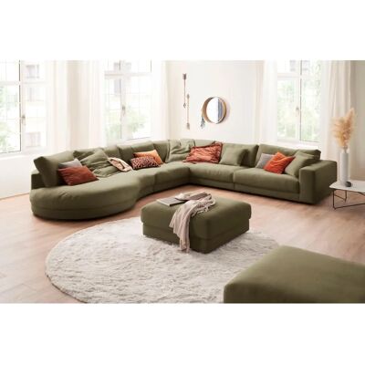 Candy Enisa II L-Form-Sofa in Samtoptik - Wohnzimmermöbel Candy Enisa II L-Form-Sofa in Samtoptik - Wohnzimmermöbel