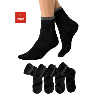 LAVANA Schwarze Unifarbene Socken Set 4x - Socken LAVANA Schwarze Unifarbene Socken Set 4x - Socken