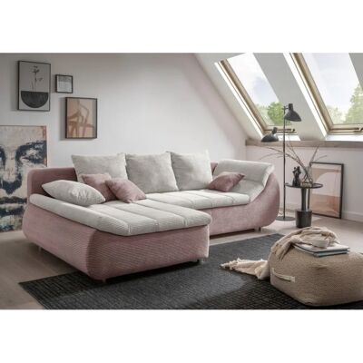 INOSIGN Imola L-Form Sofa - rosa (rosa, silber) - 270cm x 90cm x 170cm INOSIGN Imola L-Form Sofa - rosa (rosa, silber) - 270cm x 90cm x 170cm