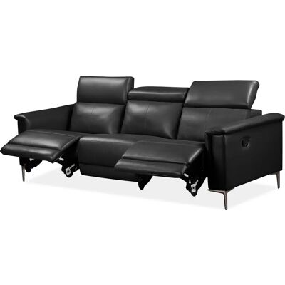 Places of Style Lund Schwarzes Sofa - 3-Sitzer mit Relaxfunktion Places of Style Lund Schwarzes Sofa - 3-Sitzer mit Relaxfunktion