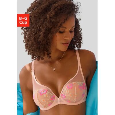 VIVANCE 80-80-80 Rosa Mesh Neon Broderi Underwire-Bh - Lingerie VIVANCE 80-80-80 Rosa Mesh Neon Broderi Underwire-Bh - Lingerie
