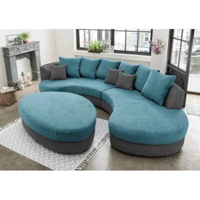 INOSIGN Limoncello L-Form Ecksofa - Ergonomisch, Grau/Petrol INOSIGN Limoncello L-Form Ecksofa - Ergonomisch, Grau/Petrol