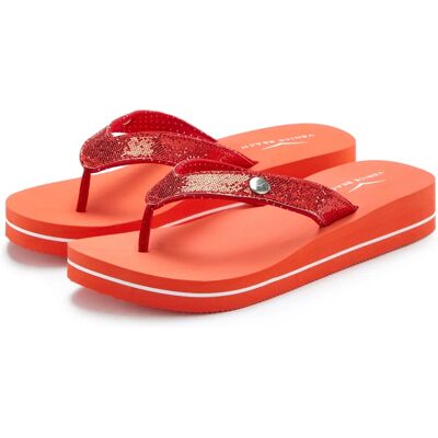 Venice Beach Vegane Orange Plattformsandale - Strand Sandale Venice Beach Vegane Orange Plattformsandale - Strand Sandale