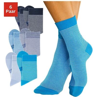 H.I.S Damen Socken 6er Pack Blau Baumwollmischung Komfort H.I.S Damen Socken 6er Pack Blau Baumwollmischung Komfort