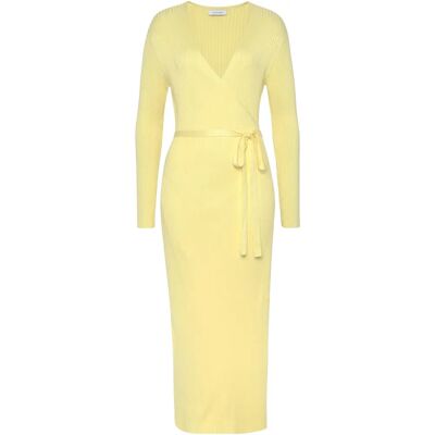 LASCANA Modell 40/42 Gelb V-Ausschnitt Langarm Wickelkleid - Kleid LASCANA Modell 40/42 Gelb V-Ausschnitt Langarm Wickelkleid - Kleid