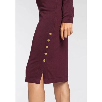 LAURA SCOTT Modell 46 Knielang Bordeaux Kleid LAURA SCOTT Modell 46 Knielang Bordeaux Kleid