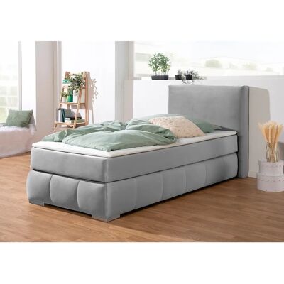 Guido Maria Kretschmer Wehma Boxspringbett - Silber - 100x200cm - H54cm Guido Maria Kretschmer Wehma Boxspringbett - Silber - 100x200cm - H54cm