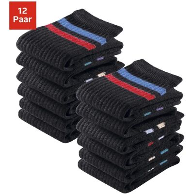 GO IN Herren Tennissocken - Schwarz, 43-46, 12 Paar GO IN Herren Tennissocken - Schwarz, 43-46, 12 Paar